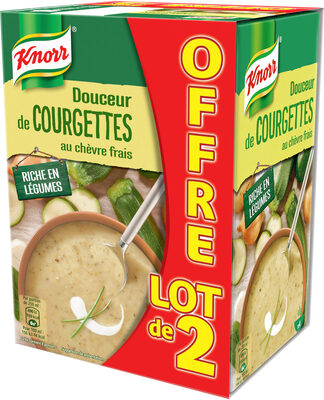 Knorr Riche en Légumes Soupe Liquide Courgettes et Chèvre Frais 2x1l