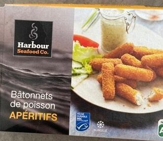 Bâtonnets de poisson apéritifs front packaging