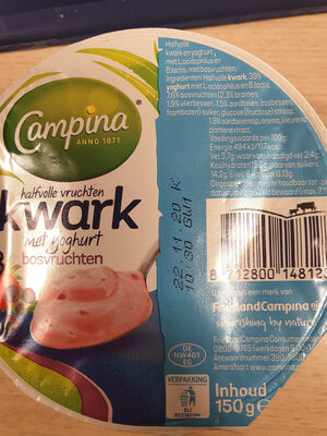 halfvolle vruchtenkwark met yoghurt bosvruchten