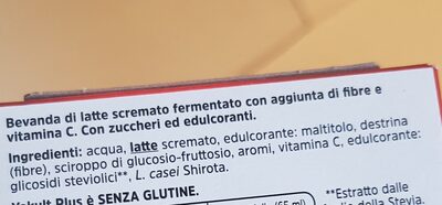 Yakult plus ingredients label