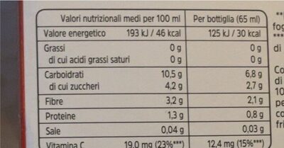 Yakult plus nutrition facts table