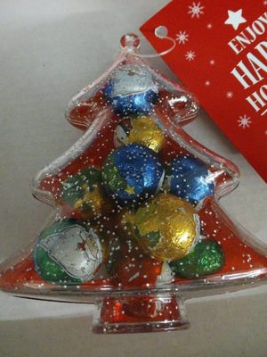 Boules de Noël avec chocolat front packaging