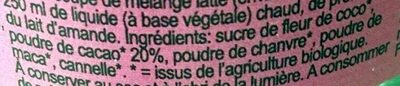 Cacao latte ingredients label