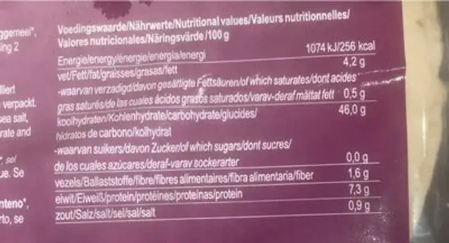 Nan garlic nutrition facts table