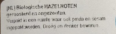 Hazelnoten geroosterd ingredients label