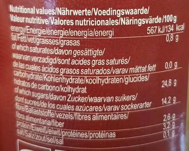 Amazake brown rice nutrition facts table
