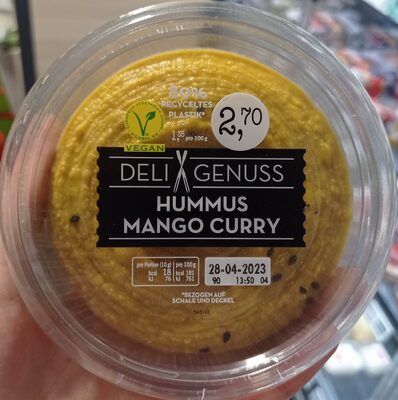 Hummus mit Curry und Mango