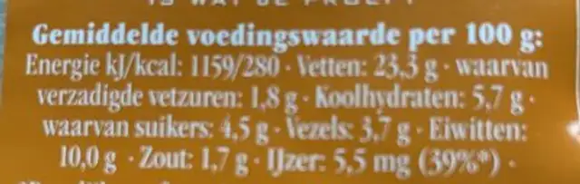 Américain Naturel nutrition facts table
