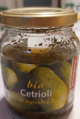 Bio cetrioli in agrodolce front packaging