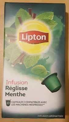 Lipton Infusion Réglisse Menthe 10 Capsules front packaging