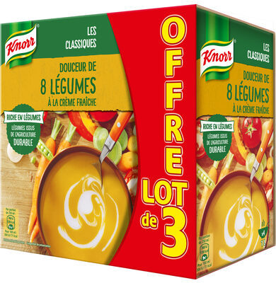 Knorr douceur de 8 légumes à la crème fraîche 3X1L front packaging