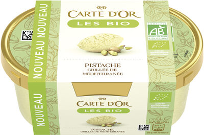 CARTE D'OR Glace Crème Glacée Bio Pistache Grillées de Méditerranée 450ml