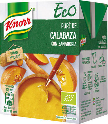 Eco puré de calabaza con zanahoria ecológico front packaging