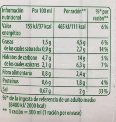 Eco puré de calabaza con zanahoria ecológico nutrition facts table