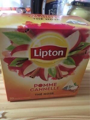 Lipton Thé Noir Pomme Cannelle 20 Sachets 36g front packaging