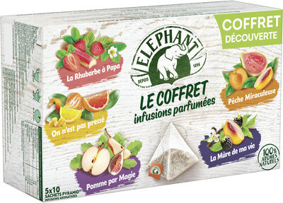 Le Coffret Découverte Infusions parfumées 5 x 10 sachets pyramide front packaging