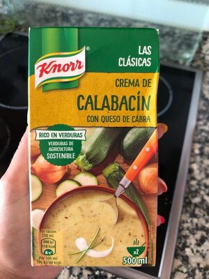 Crema de calabacín con queso de cabra