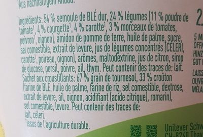 Mediterranean couscous ingredients label