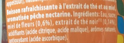 Ice tea peach &nectarine ingredients label