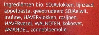 Granola ingredients label