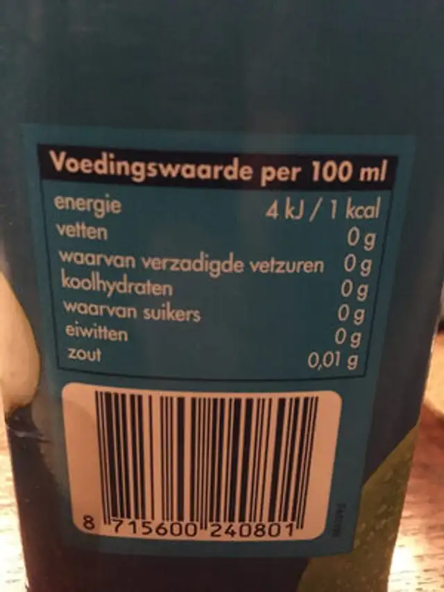 Crystal Clear apple pear ingredients label