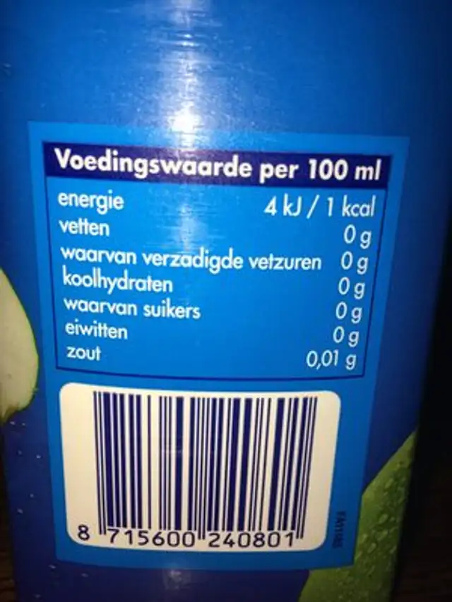 Crystal Clear apple pear nutrition facts table