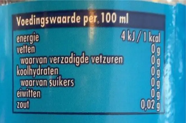 citroen limonade nutrition facts table