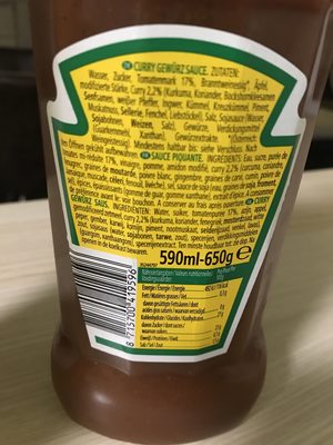 Heinz Curry Gewürz Ketchup 590ML (spiced Curry Ketchup)