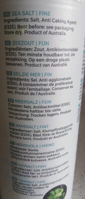 zout ingredients label