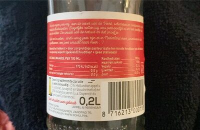 Schulp nutrition facts table