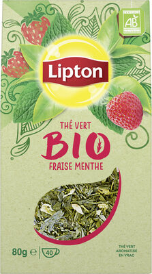 Lipton Thé Vert Bio Menthe Fraise Vrac 80g