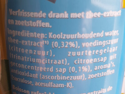 Lipton ice tea sparkling zero ingredients label