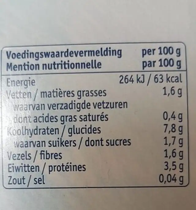 Kruidvat repas chili con carne nutrition facts table