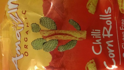 Chilli corn rolls organic front packaging
