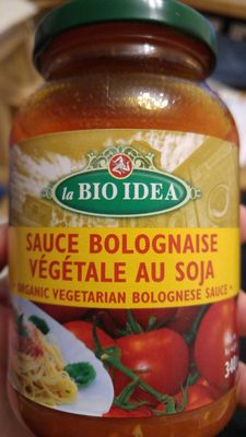 Sauce bolognaise végétale au soja front packaging
