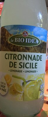 Citronnade De Sicile Bio - 75CL - La Bio Idea front packaging