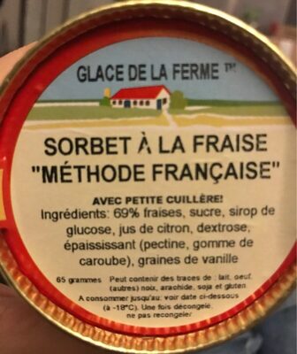 Sorbet à la fraise "Méthode Française" front packaging