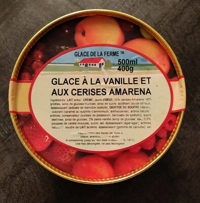 Glace à la vanille at aux cerises amarena