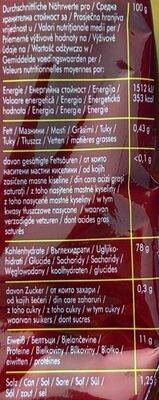 Mie noodles nutrition facts table