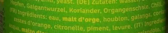 Thai Thai ingredients label