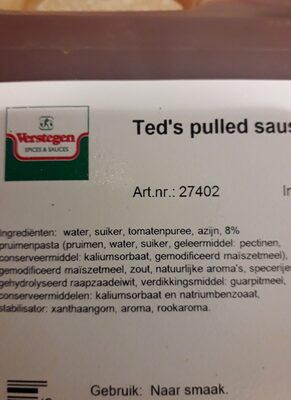 Ted's pulled saus front packaging