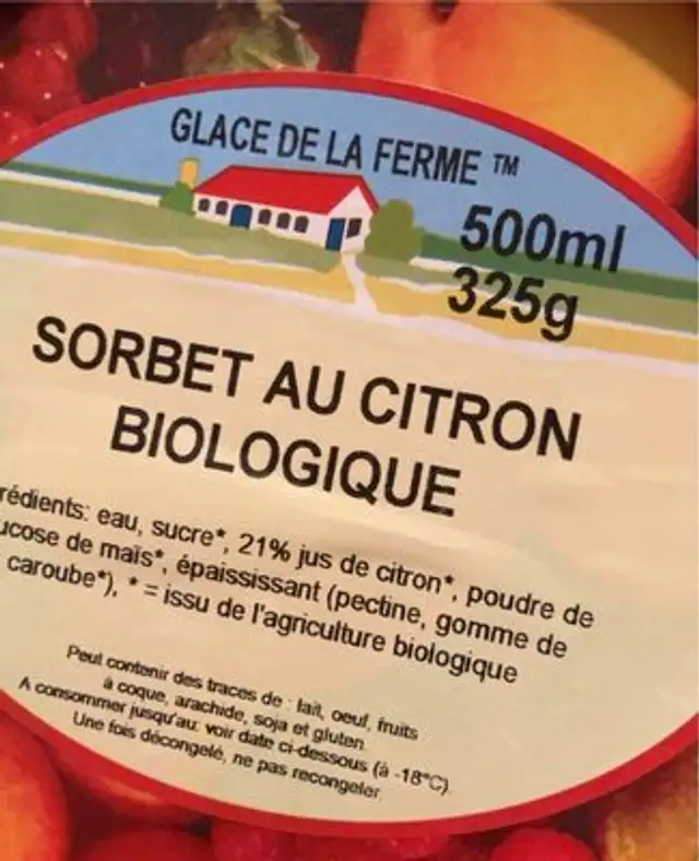 Sorbet au citron front packaging