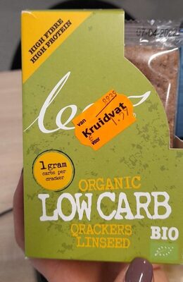 Qrackers Linseed organic low carb front packaging