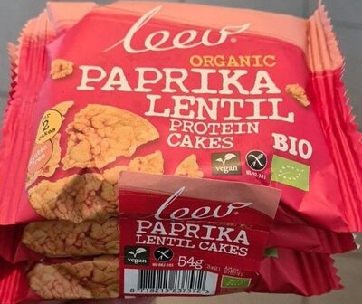 Paprika lentil protein cakes front packaging
