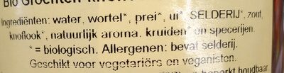 Groentenknoflookbouillon ingredients label