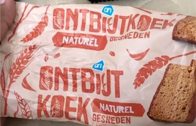 Ontbijtkoek naturel gesneden front packaging