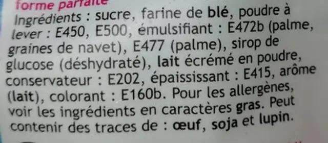 Préparation Cupcakes - 500G - Funcakes ingredients label