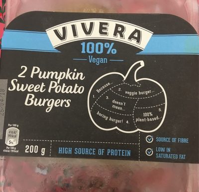 Pumpkin sweat potato burger front packaging