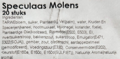 Arnhemse Speculaasmolens ingredients label