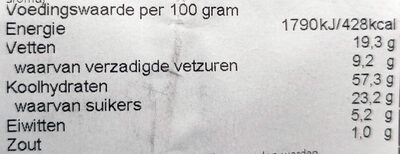 Arnhemse Speculaasmolens nutrition facts table
